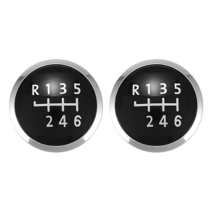 2x-6-speed-gear-shift-knob-emblem-badge-cover-cap-for-transporter-t5-t6-mk5-mk6