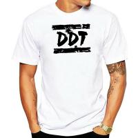 Ddt เสื้อทีเชิ๊ตสุดเท่สำหรับวงร็อคแบบรัสเซียแขนลำลองขาสั้นเสื้อคอกลมพิมพ์ลายแฟชั่นเสื้อผ้าฝ้าย100% ใหม่ฤดูร้อนคอกลมเสื้อยืดตลก