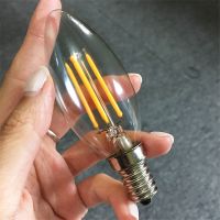 10X E14 LED Filament Candle Bulb 4W/8W/12W Led Dimmable Lamp Warm/Cold White AC220-240V 360 Degree C35 Edison Retro Candle Light