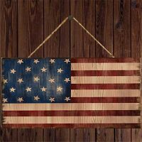 Lupeishop American Flag Independence Day จี้ของขวัญตกแต่งวันหยุดจี้ไม้