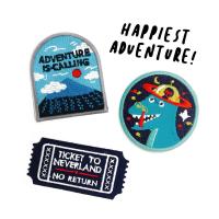 Embroidered patch set : Happiest Adventure!