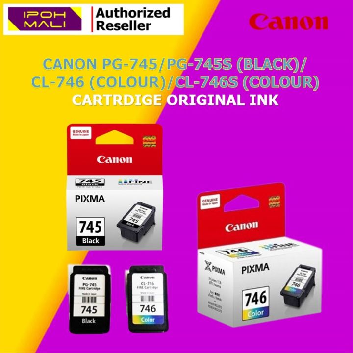 Canon Pg 745 Pg 745s Black Cl 746 Cl 746s Colour Cartridge Original Ink Lazada 3528