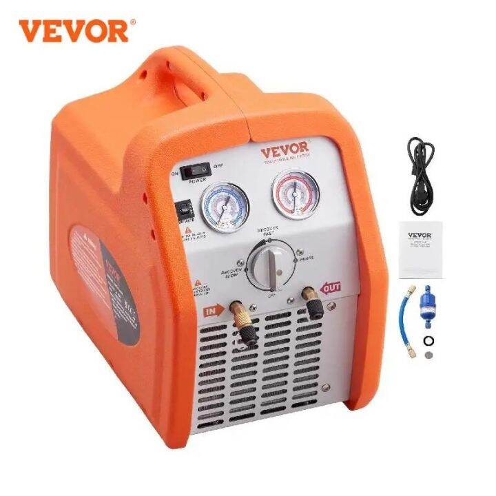 VEVOR 1HP Refrigerant Recovery Machine Dual Cylinder Portable With High