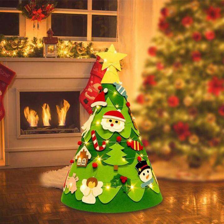 diy-felt-christmas-tree-3d-lighted-felt-christmas-tree-set-for-toddlers-with-handmade-accessories-and-led-string-light-christmas-new-year-decorations-gift-for-party-suppliers-and-children-workable