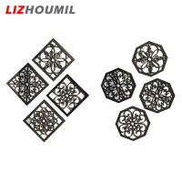 LIZHOUMIL ไม้ผิวหยาบหนาติดตกแต่งผนังผนังสี่เหลี่ยม20ซม. 4ชิ้นสำหรับห้องนั่งเล่นศิลปะบนผนังห้องนอนของตกแต่งห้องนอน