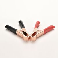 2Pcs 50A Red Black 80mm Crocodile Car Van Battery Test Lead Clips Alligator Clips Electrical Jumper Wire Cable Clamp