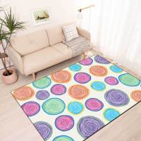 Modern 3D Car Colour Circle pattern Car for living room Bedroom Bedside Area Rug Soft Flannel Home Decor kitchen Floor Mat