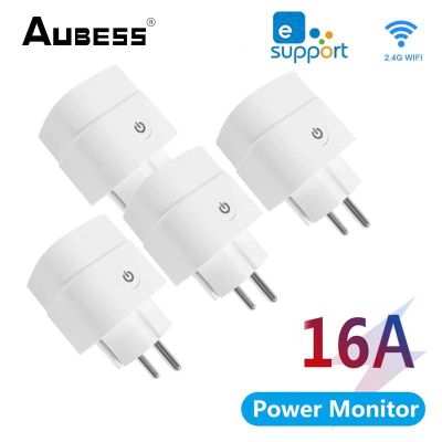 【NEW Popular】 AUBESS EWelink WiFi Smart16APlugRemote ทำงานร่วมกับ AlexaHome Assistant Voice Controllmonitor Timing