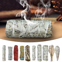 White Sage Bundle California Smudge Stick Wand หญ้าบริสุทธิ์ Purification สภาพแวดล้อม Palo Santo ธูปในร่ม Purification Smoky-Chuieri