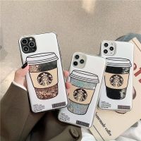 ❁ เคสโทรศัพท์มือถือ พิมพ์ลายแก้วกาแฟ ประดับกลิตเตอร์ สำหรับ Iphone 6 6s 7 Plus 8 X Xr Xs Max 11 12