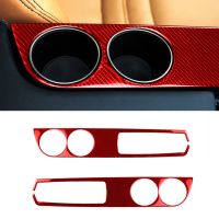 For Lexus IS250 2013-2017 Water Cup Panel Decoration Cover Sticker Decal Trim Car Interior Accessories Red Carbon Fiber