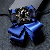 2020 Men Women Bling Big Blue Ribbon Alloy Crystal Rhinestone Bow Tie Cravat Multi layer Necktie Wear Elastic Band Bowtie Butter