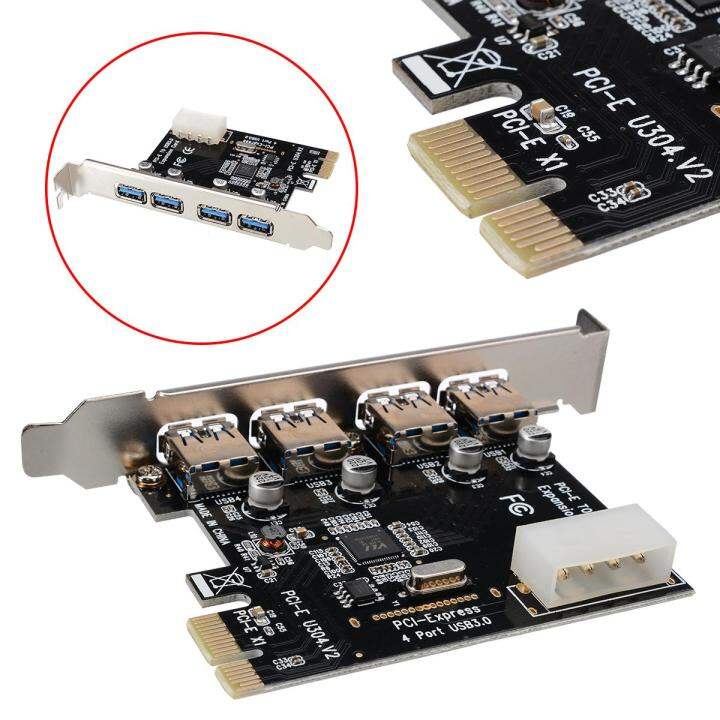 4 Port PCIE to USB 3.0 HUB PCI Express Expansion Card Adapter 5 Gbps