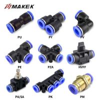 Pneumatic Fitting Pipe Air Connector Tube Quick Fittings Water Push In Hose Plastic 4/6/8/10/12/14mm PU PY Connectors Hand Tool Parts Accessories