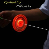 【CW】 Flywheel Spinning Toy Spinner Fidget Rainbow Lightshow Children Pull Line Flashing Toys Led Light Up Glow Wheel Luminous Rope