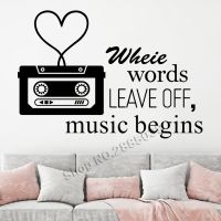 [COD] Music Quote Wall Sticker Radio Pattern Warm Word Decoration Sofa background Mural Decal LC664