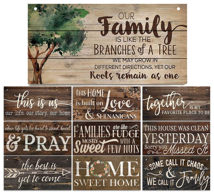 Family Wood Home Decor Sign Wall Art Plaque Inspirational Wall Design