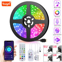 Tuya Smart LED Strip Light 12V RGB Dimmable 5050 Flexible Tape IR RemoteBluetoothWifi Control for Room Decoration Lights