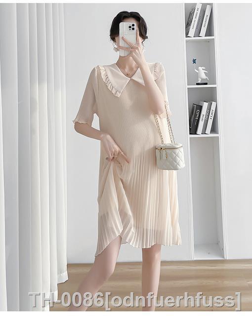 vestido-de-maternidade-plissado-para-gr-vidas-roupas-casuais-gravidez-retas-soltas-e-doces-moda-coreana-239-2023