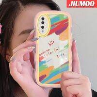 JIUMOO เคสโทรศัพท์ซิลิโคนใสลายการ์ตูนกราฟฟิตีสีสันสดใส A30s A50s A50กาแลคซีเคสโทรศัพท์ดีไซน์ใหม่กล่องกันกระแทกเคสโปร่งใสนิ่มป้องกันเลนส์กล้อง