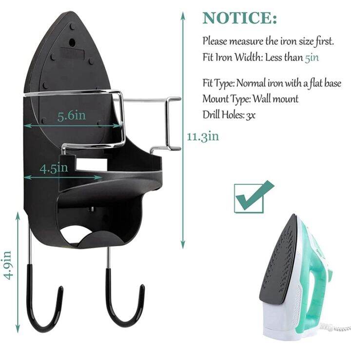 iron-board-hanger-wall-mount-electric-iron-holder-iron-and-ironing-board-storage-organizer-shelf-with-removable-hooks