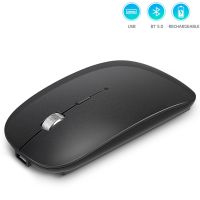 Wireless Bluetooth Mouse for Apple iPad iPhoneTablet Dual-Mode Rechargeable 2.4G Portable Computer Mice for Windows Laptop PC