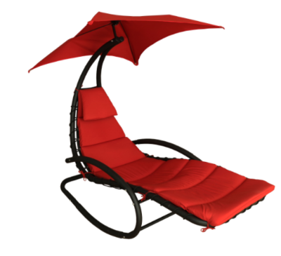 Rocking chair for indooroutdoor or patio size 75x169x173 cm.- Red