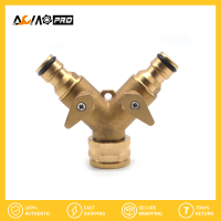 AumoPro 1Pc 3/4 "ทองเหลือง2-WAY ปิด COUPLING กับวาล์วทองเหลืองทองแดง Coupling One Way Two ประเภทบอลวาล์วสวิทช์น้ำท่อ Coupling