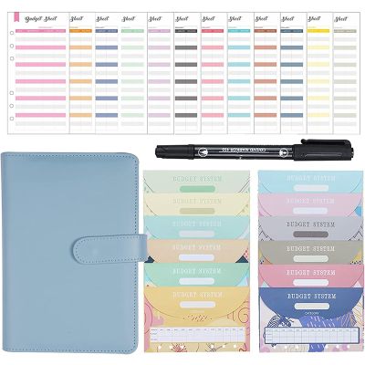 Budget Binder, A6 Money Organizer Binder for Cash Saving with Expense Sheets and Marker Pen, Notebook Binder Cover