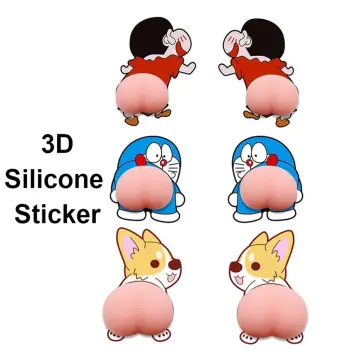 2Pcs Car Anti-Collision 3D Silicone Butt Sticker Anti-Scratch Stress Relief  Toys