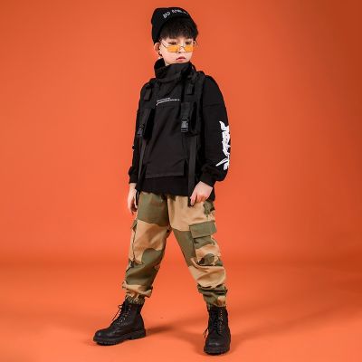 [COD] Childrens hip-hop suit girls dance costume trendy children boys handsome hiphop costumes