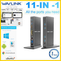 Wavlink USB 3.0 aluminium Universal LAPTOP Docking Station USB C TO HDMI, DVI, VGA, Rj-45, DC Power Jack, USB 3.0, USB 3.1, 3.5มม. สายออก/ไมโครโฟนใน multiport HUB Converter สถานีเชื่อมต่อคอมพิวเตอร์