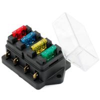 Fuse Standard Fuse Box 12V/24V Car Vehicle Van Circuit ATO 4 Blade Block Holder+Fuse Fuses Accessories