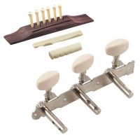 6Pcs Bridge Pins/Saddle/Nut Abalone Dots with 2Pcs Acoustic Classic Guitar Set Tuning Pegs Keys Machine Heads Tuners