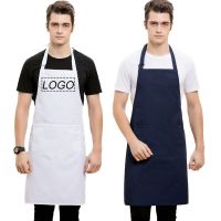 Custom Adjustable Chef Apron Kitchen White Grembiule For Cooking Restaurant Coffee Sweet shop Reusable Style Apron Aprons