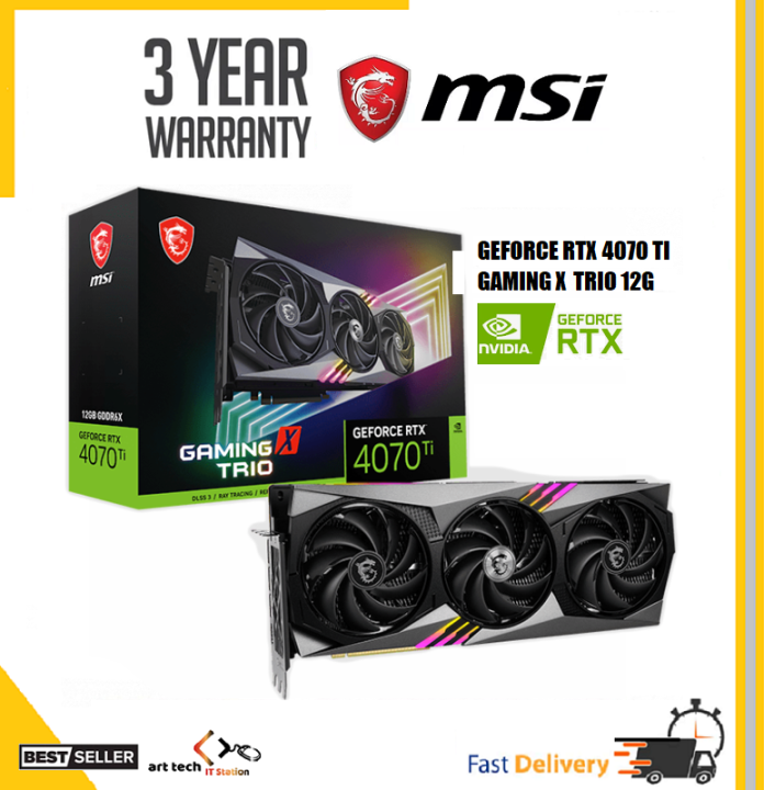 MSI GEFORCE RTX 4070 Ti GAMING X TRIO 12G RTX4070Ti | Lazada