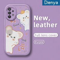 Dienya เคสสำหรับ Samsung A32 5G M32 5G A32 4G A33 5G ลายหมีนำโชคเคสใส่โทรศัพท์หนังดีไซน์ใหม่ซิลิโคนนิ่มเคสมือถือกันกระแทกป้องกันการตกพร้อมกับเคสป้องกันกล้องเลนส์คลุมทั้งหมด