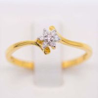 Happy Jewelry แหวนเพชรของแท้ ดอกพิกุล ทองแท้ 9k 37.5% ขายได้ จำนำได้ ME543