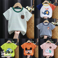 Babyonline(Y093)A2 เสื้อยืดแขนสั้นพิมพ์ลายการ์ตูนน่ารักๆสำหรับเด็ก