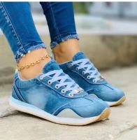 denim canvas sneakers 2021 platform casual shoes women plus size wedge sports shoes Non slip flat womens shoes zapatillas muje