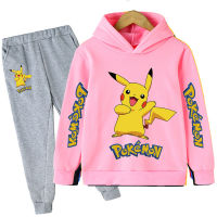 New 2021 Pokemon- Suit Kids Children clothing sets Baby boys girls Hoodies+Longs pants sports 2psc clothes 4-14Years