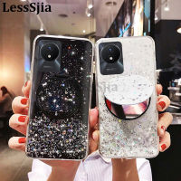 เคสมือถือสำหรับ VIVO Y02A Y02T ฝาหลัง Sparkling Star Moon ซิลิโคนนิ่มกระจกโปร่งใสกันตกสำหรับ VIVO Y02A Y02T เคสใส่โทรศัพท์