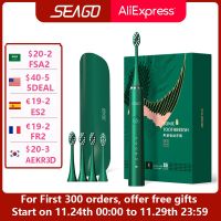 Seago Sonic Electric Toothbrush 5 Modes Waterproof Fasth Head Brush USB Charging S2 Couple Gift