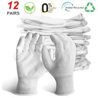 NMSafety White Anti Static Safety Work Gloves for Women Men PU Rubber Nylon Security Industry Protective Glove