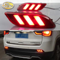 2PCS For Jeep Compass 2017 - 2020 2-in-1 Functions Car LED Rear Fog Lamp Bumper Light Auto ke Light Reflector