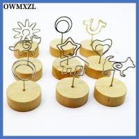 OWMXZL 1 PC ตกแต่งงานปาร์ตี้ เครื่องประดับเดสก์ท็อป สมุดบันทึก ข้อความสนับสนุนซ้าย คลิปภาพ ที่ใส่ไม้กลม กรอบรูป