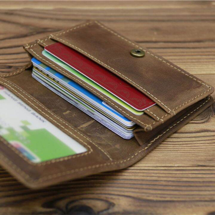 layor-wallet-กระเป๋าสตางค์ผู้ชายหนังเครซีฮอร์สวินเทจหนังวัวธรรมชาติกระเป๋าใส่เหรียญของผู้ชายมินิกระเป๋าเก็บบัตรขนาดเล็ก-dompet-pengait-ใส่นามบัตร