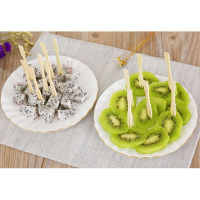 80PCS Disposable Bamboo Catering Forks Fruit Stick Finger Food Pick aperitif picks plastic appetizer antipasti fashion