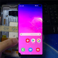 มีจุดเส้น Samsung S10หน้าจอดิจิตอลสัมผัสหน้าจอ LCD G973สำหรับ Samsung Galaxy G973F G973U S10ข้อบกพร่องของแถบ LCD