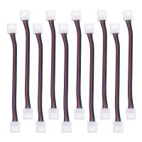 ∏ JACKYLED 10-Pack 5050 3528 RGB LED Light Strip Connectors 4-Pin 10mm Wide Solderless Strip to Strip Jumper Extension Wire Angle